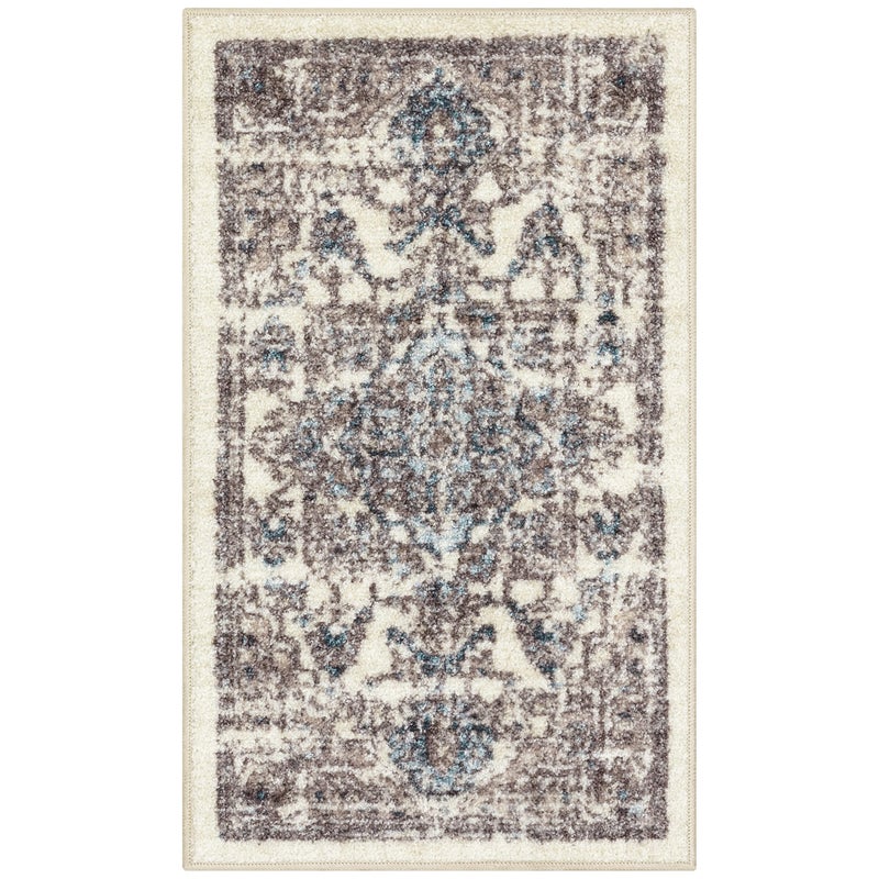 Maples Rugs Tapestry Farmhouse Area Rugs â€“ Made in USA â€“ Washable, Non Slip Indoor Carpet for Entryway, Foyer, Kitchen, and Bathroom, 1'8 x 2'10, Taupe/Grey - Image 1